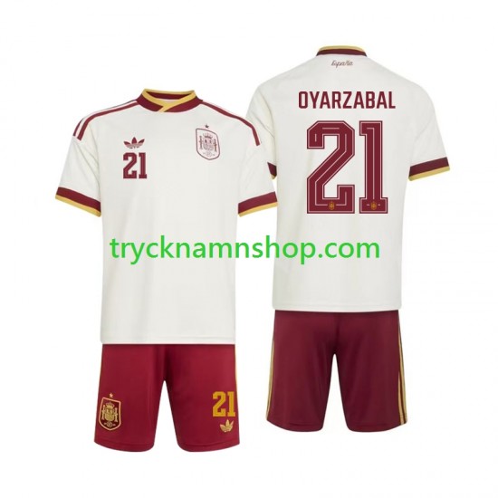 Spanien Mikel Oyarzabal 21 VM 2026 Tröja 2:a Matchställ Barn Kortärmad