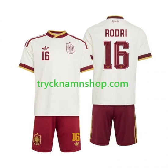 Spanien Rodri 16 VM 2026 Tröja 2:a Matchställ Barn Kortärmad