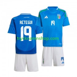 Italien Mateo Retegui 19 2024 Tröja 1:a Matchställ Barn Kortärmad