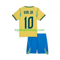 Brasilien Vinicius Junior 10 VM 2026 Tröja 1:a Matchställ Barn Kortärmad