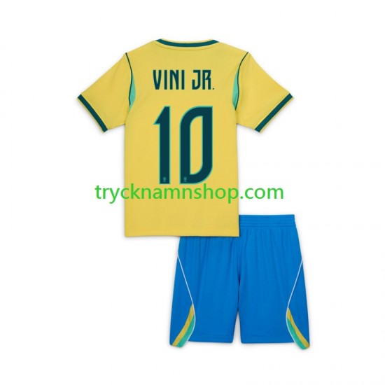 Brasilien Vinicius Junior 10 VM 2026 Tröja 1:a Matchställ Barn Kortärmad