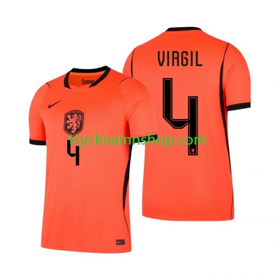 Nederländerna Virgil van Dijk 4 VM 2026 Tröja 1:a Matchställ Män Kortärmad