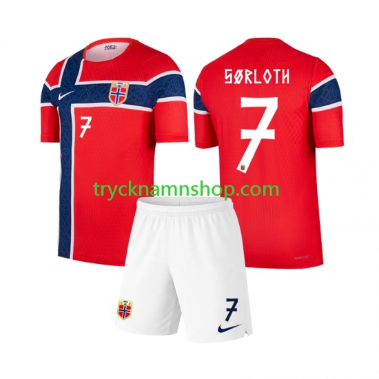 Norge Alexander Sorloth 7 VM 2026 Tröja 1:a Matchställ Barn Kortärmad