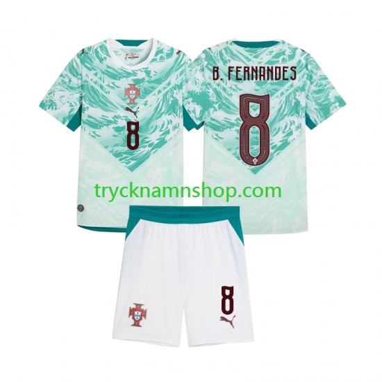 Portugal Bruno Fernandes 8 2026 2027 Tröja 2:a Matchställ Barn Kortärmad