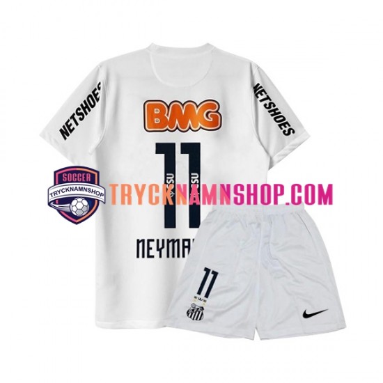 Santos Neymar JR 11 2011-2012 Tröja Retro 1:a Matchställ Barn Kortärmad