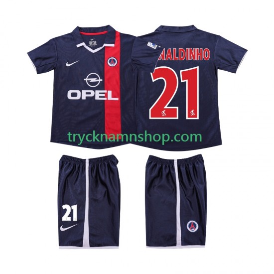AC Milan RONALDINHO 21 2001 2002 Tröja Retro 1:a Matchställ Barn Kortärmad
