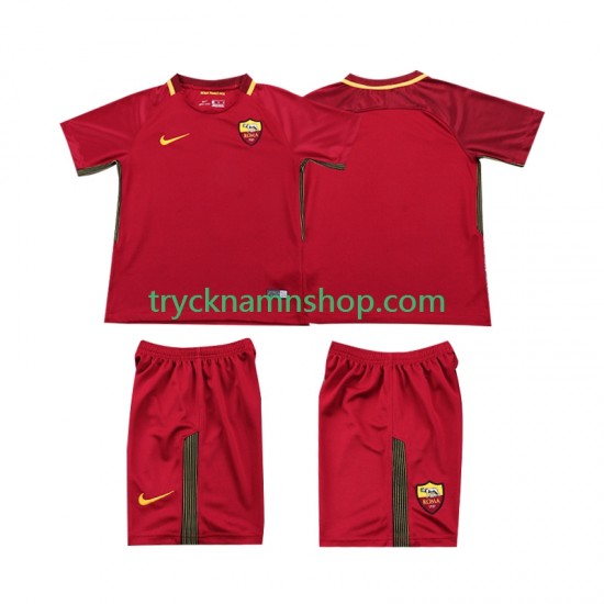 AS Roma 2017-2018 Tröja Retro 1:a Matchställ Barn Kortärmad