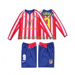 Atlético Madrid F TORRES 9 2004 2005 Tröja Retro 1:a Matchställ Barn Långärmad