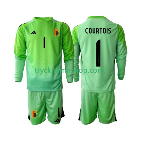 Belgien Målvakt Thibaut Courtoi 1 2025 Tröja 1:a Matchställ Barn Långärmad