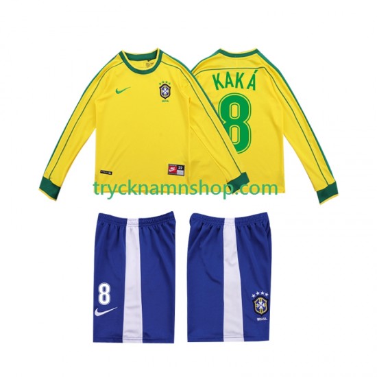 Brasilien KAKA 8 1998 Tröja Retro 1:a Matchställ Barn Långärmad