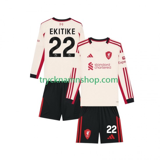 Liverpool Hugo Ekitike 22 2025-2026 Tröja 2:a Matchställ Barn Långärmad