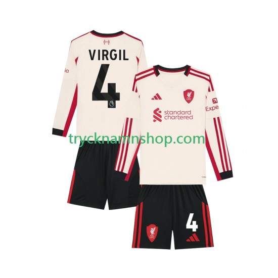 Liverpool Virgil van Dijk 4 2025-2026 Tröja 2:a Matchställ Barn Långärmad