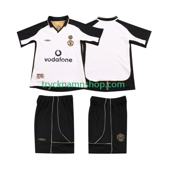 Manchester United Anniversary Football Shirt 2001 2002 2:a Matchställ Barn Kortärmad