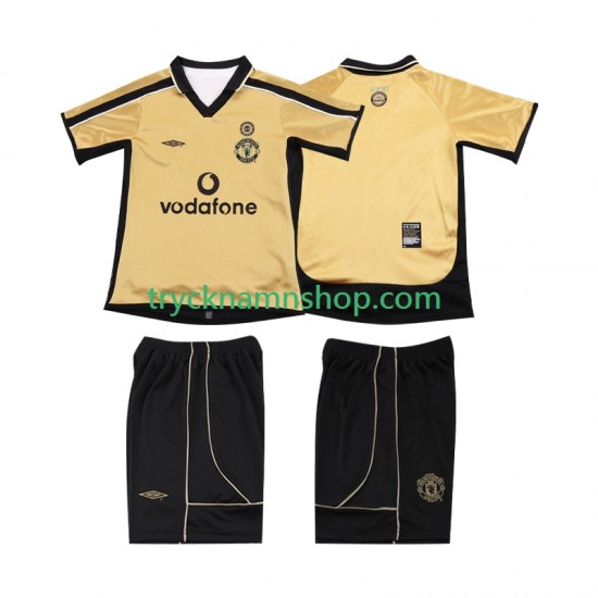 Manchester United Anniversary Football Shirt 2001 2002 3:e Matchställ Barn Kortärmad