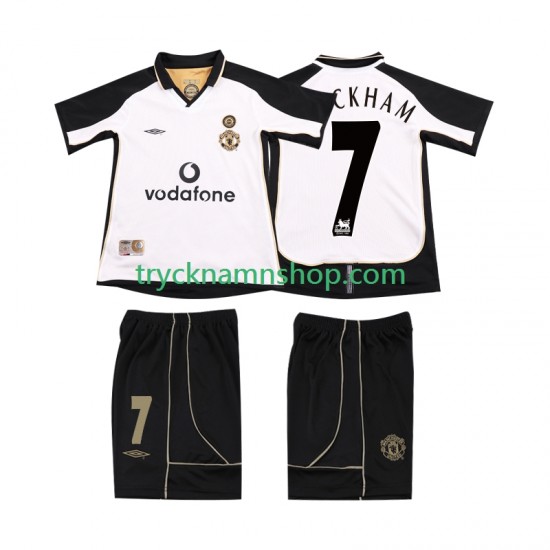 Manchester United BECKHAM 7 Anniversary Football Shirt 2001 2002 2:a Matchställ Barn Kortärmad