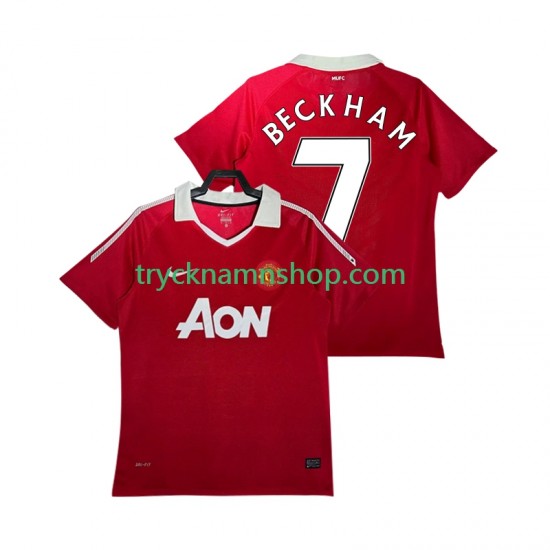 Manchester United BECKHAM 7 2010 2011 Tröja Retro 1:a Matchställ Män Kortärmad