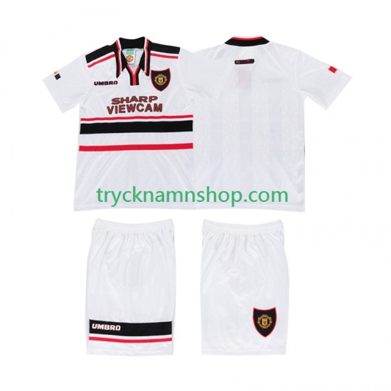 Manchester United 1998 Tröja Retro 2:a Matchställ Barn Kortärmad