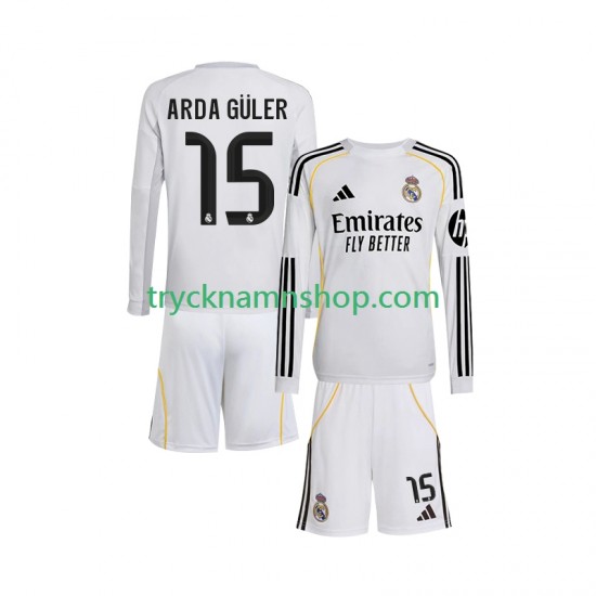 Real Madrid Arda Guler 15 2025-2026 Tröja 1:a Matchställ Barn Långärmad