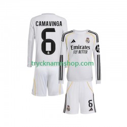Real Madrid Camavinga 6 2025-2026 Tröja 1:a Matchställ Barn Långärmad