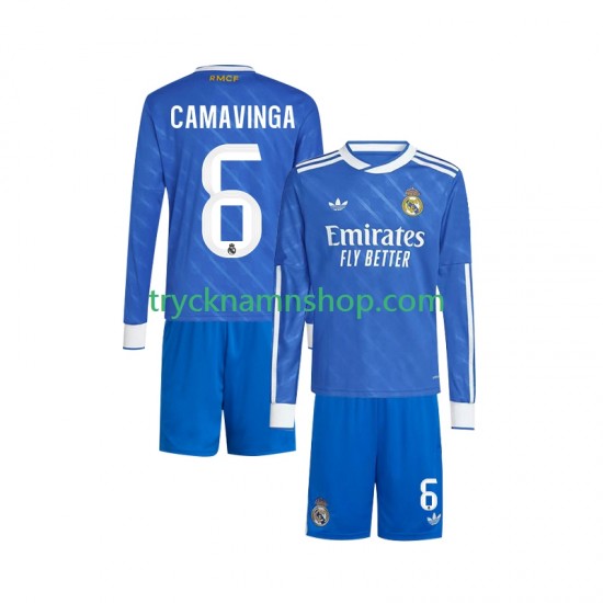 Real Madrid Camavinga 6 2025-2026 Tröja 3:e Matchställ Barn Långärmad