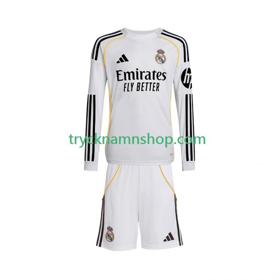Real Madrid 2025-2026 Tröja 1:a Matchställ Barn Långärmad