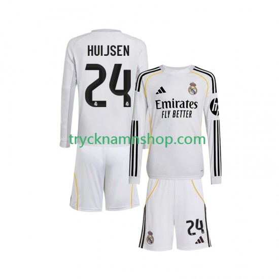 Real Madrid Huijsen 24 2025-2026 Tröja 1:a Matchställ Barn Långärmad