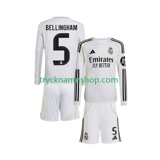 Real Madrid Jude Bellingham 5 2025-2026 Tröja 1:a Matchställ Barn Långärmad