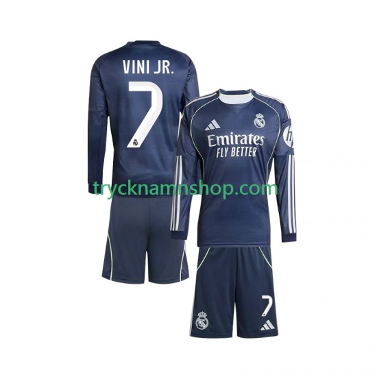 Real Madrid Vinicius Junior 7 2025-2026 Tröja 2:a Matchställ Barn Långärmad