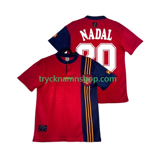 Spanien NADAL 20 1996 Tröja Retro 1:a Matchställ Män Kortärmad