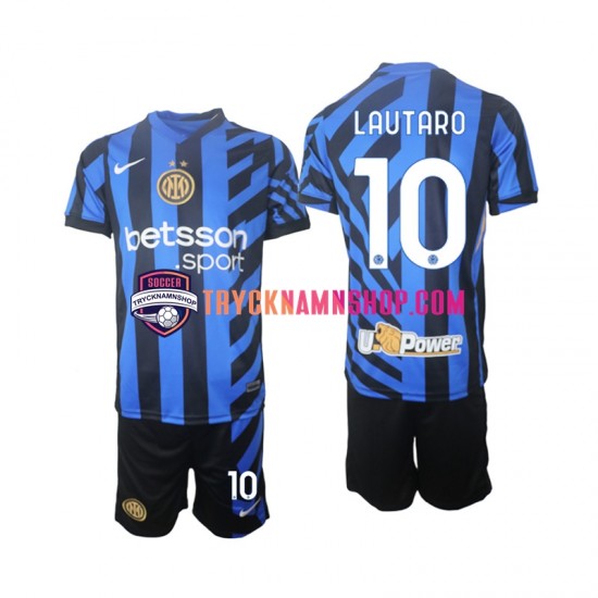 Inter Milan Lautaro 10 2024-2025 Tröja 1:a Matchställ Barn Kortärmad