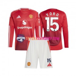 Manchester United Leny Yoro 15 2024-2025 Tröja 1:a Matchställ Barn Långärmad