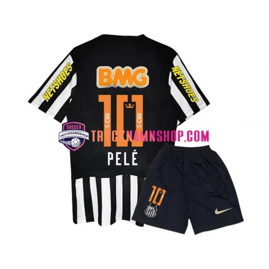 Santos PELE 10 2011-2012 Tröja Retro 2:a Matchställ Barn Kortärmad